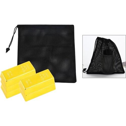 5xFake Gold Bullion Bar Paperweight Door Stop for Childen Kids Toy Gift