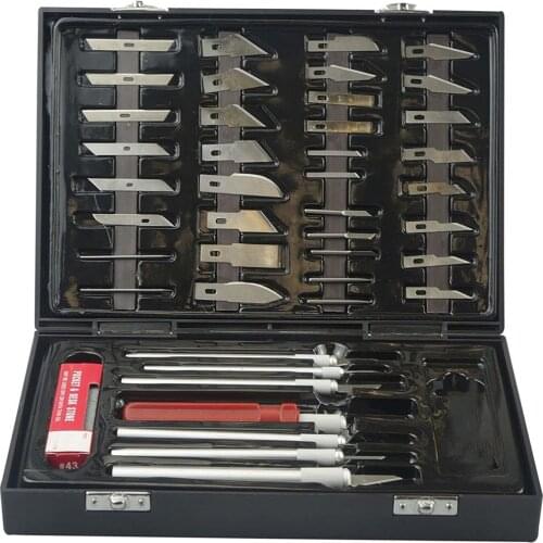 56pcs Deluxe Mini Hobby Knife Set With Case Exacto Blades Kit For Carving And Whittling Stainless Stell Blades For Arts Crafts