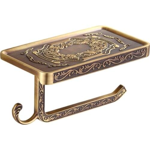 Antique Toilet Paper Holder, Vintage Decor Style Bathroom Toilet Paper Tissue Holder, Wall Mounted Tissue Roll Dispenser