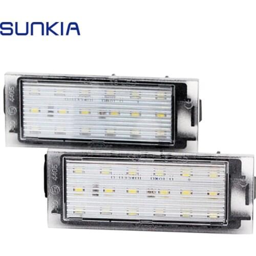 SUNKIA Car LED License Plate Light For Renault Megane 2 Clio Laguna 2 Megane 3 Twingo Master Vel Satis Opel Movano Number Lamps