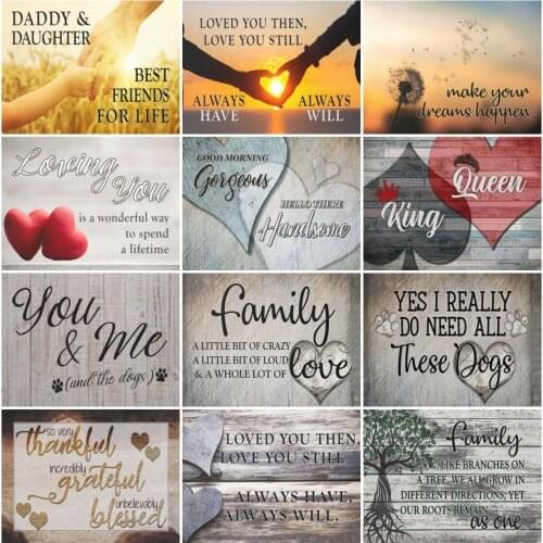 AZQSD Diamond Painting Love Heart Cross Stitch Rhinestones Sale Diamond Embroidery Text Mosaic Handicraft Home Decoration Gift