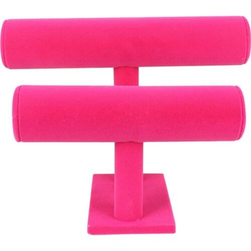 2 Tier Bangle Storage Shop Desktop Velvet Jewelry Holder Stand Showcase Solid Watch Home Bracelet Display Organizer Detachable