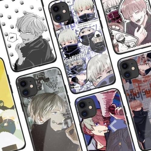 Toge Inumaki Jujutsu Kaisen Anime Collage Phone Cases For iPhone 11 12 Mini Pro XS Max 6s X XR 7 8 Plus SE Soft TPU Glass Cover