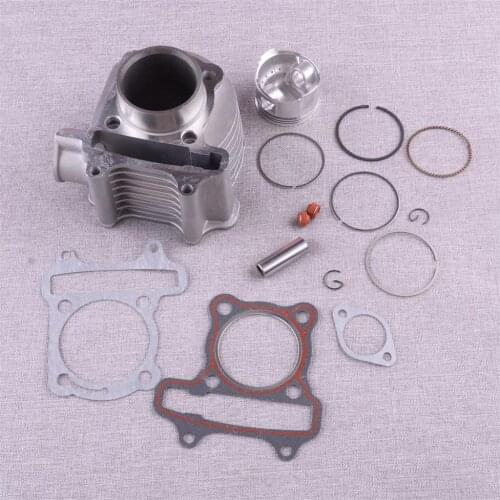 CITALL Silver Big Bore 50mm Cylinder Kit With Piston Ring Pin Fit for 139QMB GY6 50cc 80cc 100cc Scooter Moped Parts Accessories