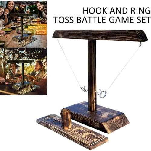Wooden Hook And Ring Toss Drinking Games Throwing Hooks Fast-paced Interactive Game Interactive Battle Game Set For Party