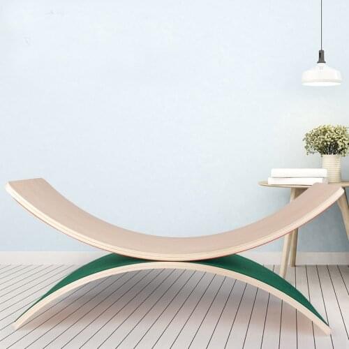 Child Balance Toy Wooden Seesaw Indoor Curved Wobble Board Baby Double Outdoor Seesaw Yoga Board Outdoor Toys For Kids wholesale