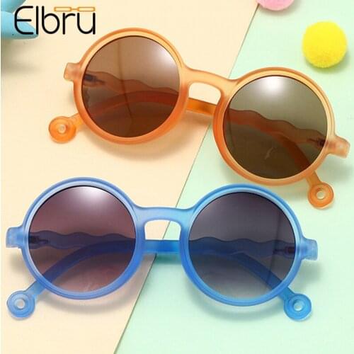 Elbru 2021 New Baby Fashion Sunglasses Ultralight Girls Boys Round Frame Sun Glasses Kids Outdoor Ultraviolet-proof Sunshades