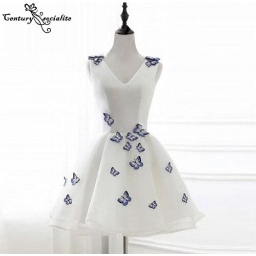 Elegant Homecoming Dresses Short 2021 Butterfly Above Knee Simple Mini Prom Party Gowns Graduation Dress Vestido De Fiesta