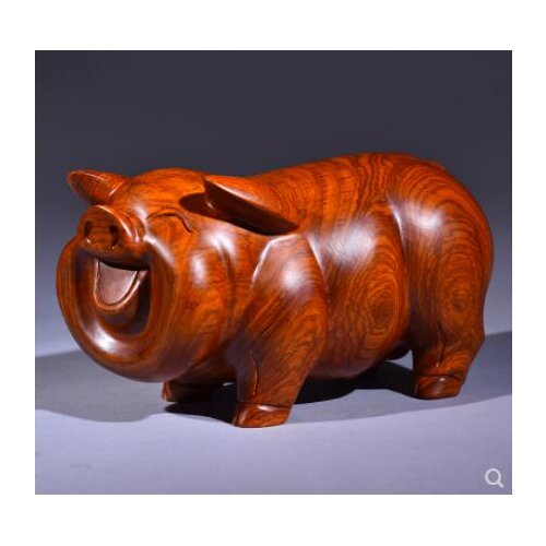 Chrysanthemum Yellow rosewood pear Real wood mato lucky pig crafts with solid wood signs rosewood Handmade sculpture