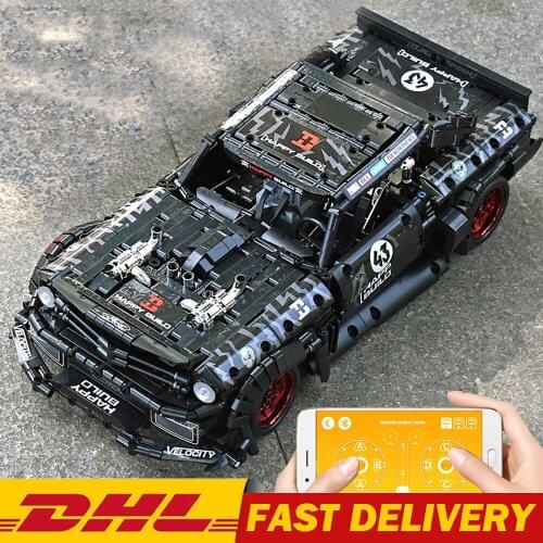 MOC-22970 Led Bricks Model Compatible high-tech RC Ford Mustang Hoonicorn RTR V2 City Car Building Blocks DIY Toy Kids Gifts