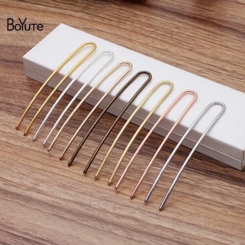 BoYuTe 20 Pieces Arched Hair Stick Wholesale Brass Metal Hair Accessories for Women