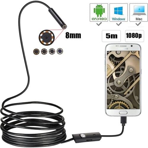 New 1080P Full HD Mini Android Endoscope Camera IP67 1M 2M 5M Micro USB Inspection Video Camera Snake Borescope Tube