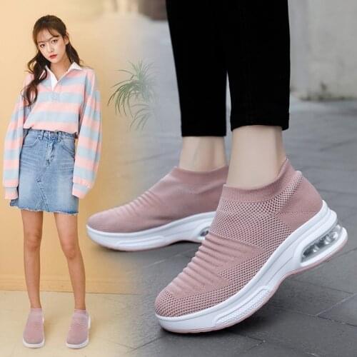 Fashion Mesh Slip-On Sock Shoes Women Sneakers Plus Size Casual Womens Vulcanize Shoes Zapatos De Mujer Tenis Woman Shoe Stripe