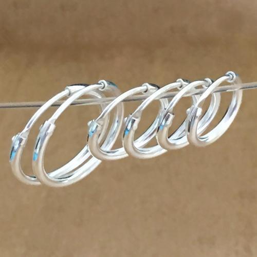 Fashion Women 1Pair Unisex Silver Plated Earrings Circle Hoop Rings Lip Nose Ear Studs Piercing stainless steel earrings