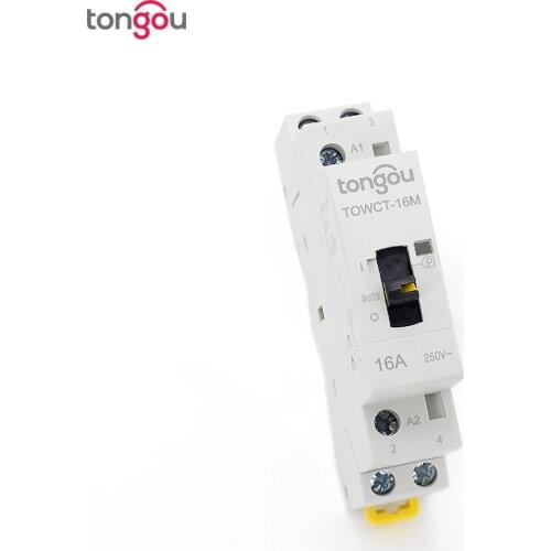 2P 16A 2NO 220V/230V 50/60HZ Din rail Household AC Modular contactor with Manual Control Switch