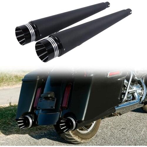 Motorcycle 4" Megaphone Slip-on Silencer Exhaust Pipe For Harley Touring Road King Electra Street Glide FLHR FLHTK 1995-2016