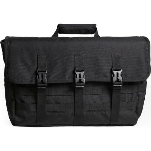 Men Pure Black Satchel Fashion Bike Riding Messenger Bag Large Capacity Hip Hop Bag for Man Boys Crossbody Bicycle Shoulder Bag