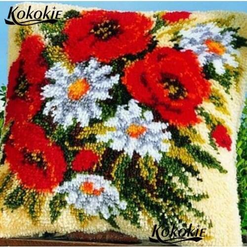 Latch hook rug kits cushion Handmade Unfinished Embroidery Pillowcase cross stitch kits Crocheting Rug Kits Yarn diy rug carpet