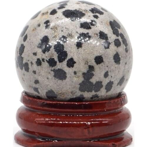 Natural Dalmation Jasper Ball Mineral Quartz Sphere Hand Massage Crystal Ball Healing Feng Shui Home Decor Accessory 30mm