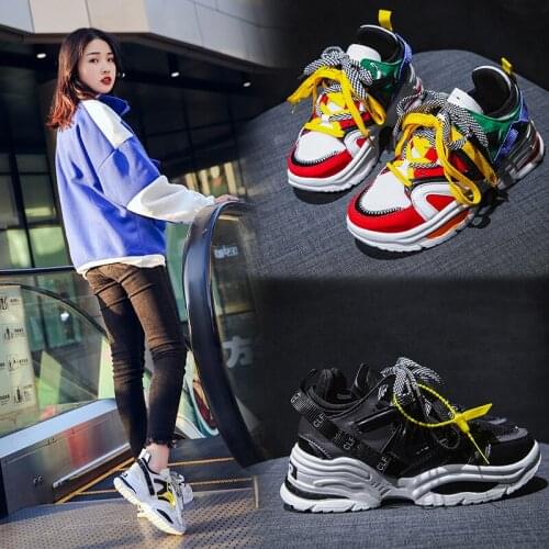 New Womens Stylish Running Shoes Sports Shoes Breathable Walking Shoes Woman Platform Sneakers ST421