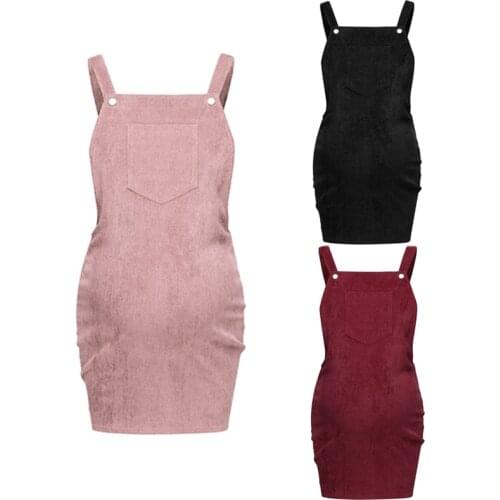 PatPat 2021 New ArrivalCasual Solid Maternity Strap Dress