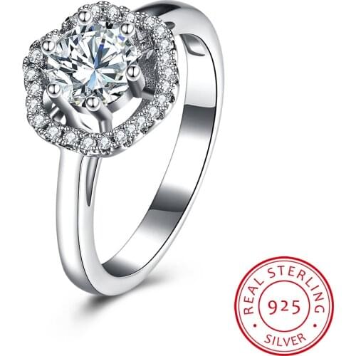 Engagement Rings For Women Graceful Luxury Rhinestone Silver Color Finger Accessories Valentines Day Anniversary Gifts Jewerly