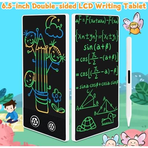6.5+6 Inch Double-Sided Portable Lightweight LCD Writing Tablet Graffiti Doodle Memo Board Drawing Pads Gifts Toys For All Ages