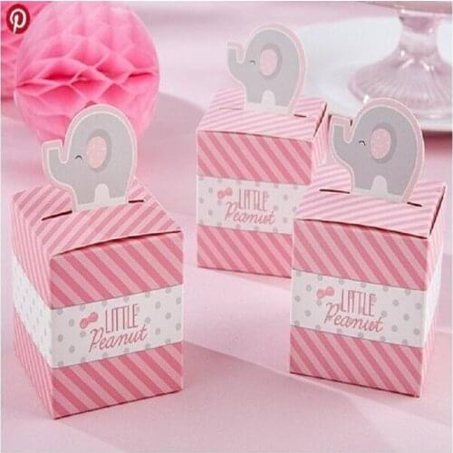 Little Peanut Elephant Birthday Boy Baby Shower Favors Boxes And Bags Baby Shower Souvenirs Wedding Gifts For Guests