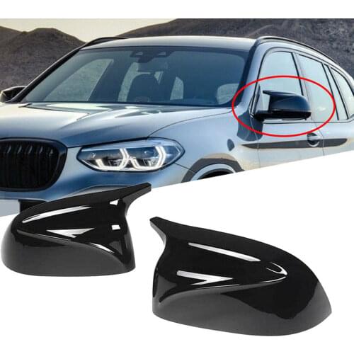 FITS FOR BMW 2018+ X3 X4 G01 G02 2019- X5 G05 - GOLSS BLACK / CARBON FIBER LOOK MIRROR COVERS CAPS M SPORT STYLE