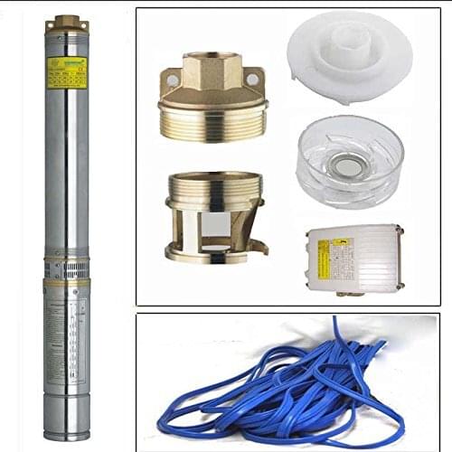 1 1/2HP 230V 405ft Max Submersible Deep Well Pump 4'' with 33ft Cord and Control Box