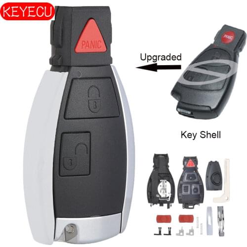 KEYECU 2+1 Button Upgraded Smart Remote Key Shell Case Fob for Mercedes-Benz CLS C E S W124 W202