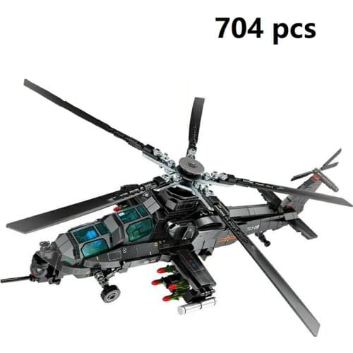 SEMBO High-Tech Creator Ideas Military Series Armed Helicopter Building Blocks Z-10 Aircraft Bricks Kid Toys Birthday Gifts