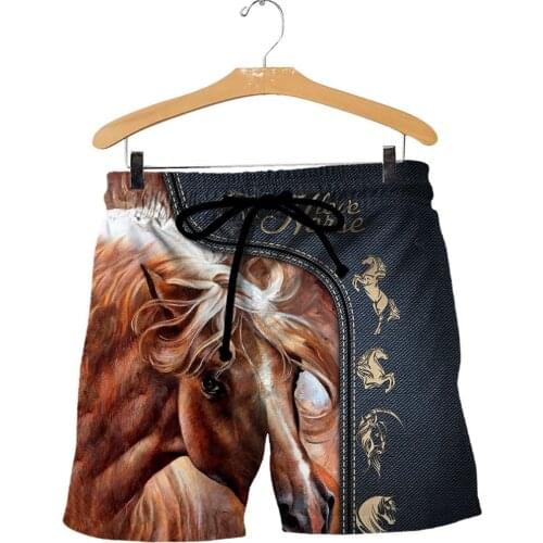 CLOOCL Love Horse Series Casual Shorts Newest Animal 3D Print Men Clothing Elastic Pockets Board Pants Harajuku Streetwear