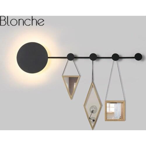 Nordic Cap Rack LED Wall Lamps Indoor Modern Wall Sconce Light Fixture for Home Loft Decor Round Iron Lights Bedroom Lighting