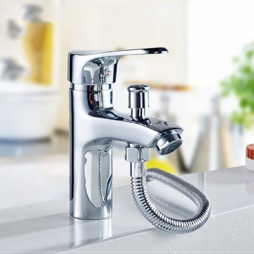 All-brass Single-handle Shower Faucets Can Connect Shower Hose Bathroom Basin Water Tap Hot and Cold Double Mixer Deck Mounted