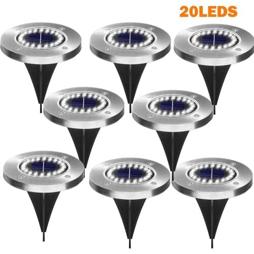 Solar Power Disk Light 20LED Outdoor Garden Solar Underground Light Deck Light Spotlight Buried Solar Led Lamp Garden Decoration