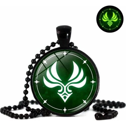 Glow In The Dark Genshin Impact Necklace Game Eye of God Water Wind Thunder Fire Rock Ice Element Luminous Necklace Pendant