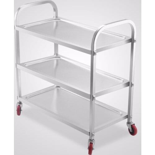 3 SHELF STAINLESS STEEL UTILITY CART 17"X35" PLATFORM 330LBS CAPILITY Kitchen Stainless Steel Serving Cart