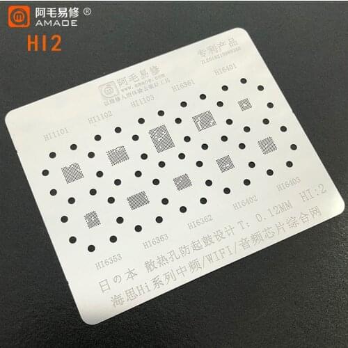 Amaoe BGA reballing stencil For HI1101 HI1102 HI1103 HI6361 HI6401 HI6353 HI6363 HI6362 HI6402 HI6403 WiFi IC Chip Tin Plant Net