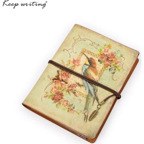 A6 Vintage journal travel Notebook Retro Notepad Kraft paper Cute Stationery European PU Leather Cover Traveler DIY Diary