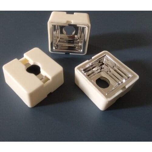 #WAZ-25 High quality Led Reflector Cup ,Size: 22.8X22.8X10.3mm, With holder size: 25X25X12.4mm, Degree: 90 , Clean Surface ,PC