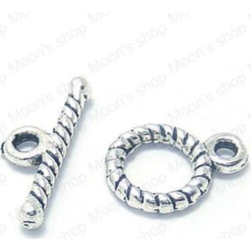 Wholesale Circle 12*8mm Antique Silver color Round Alloy OT Clasp Diy Bracelets Findings 30 sets(JM2284)