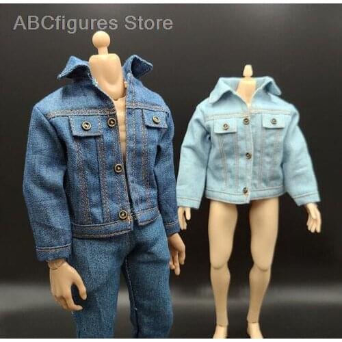 Female/Male 1/6 Scale Denim Jacket Coat Top Shirt Clothes Toy Fit 12" DAM TBL Figure Body