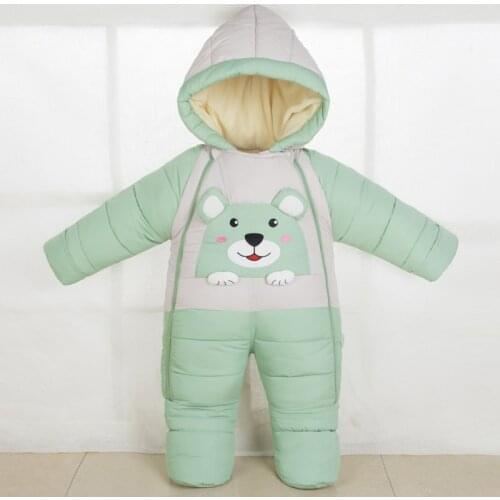 Winter Baby Boy Rompers Cartoon Warm Girls Jumpsuit Hooded Children Newborn Unisex Overalls Clothes Cute Infant Onesie Costume