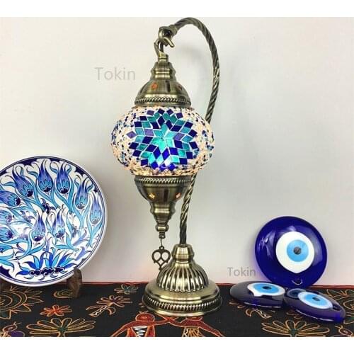 2020 Tafellamp Table Lamps For Bedroom Morocco Table Lamp Retro Romantic Night Bedroom Restaurant Bar Turkish Hand Made Glass