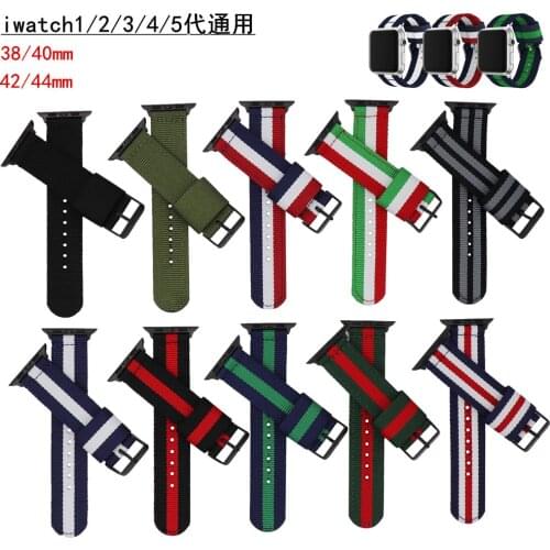 2021 Nylon Canvas Bracelet For Apple Watch Band 44mm 40mm 38mm 42mm Elastic Bracelet For iWatch Series 5 4 3 2 1 Strap UTHAI A61