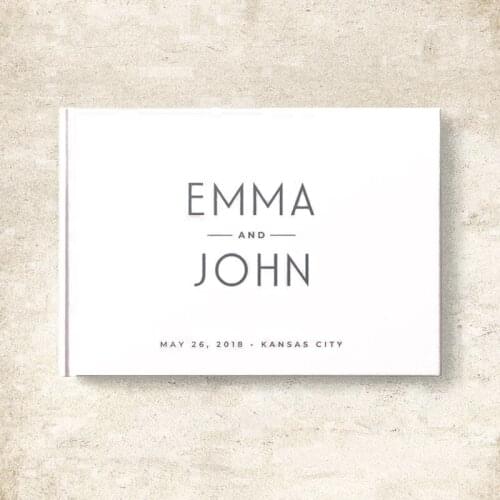 White Wedding Guest Book Alternative Wedding Guestbook Custom ANY Text ANY Language Photo Album Wedding Guestbook Album