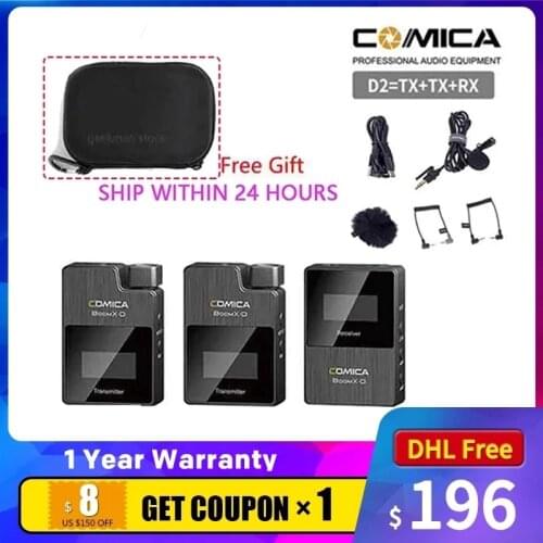COMICA BoomX D2 Mini 2.4G Digital Wireless Microphone w Mono/Stereo Switchable Output Mode for Camera Boom XD