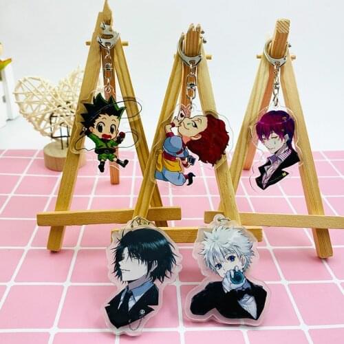HUNTER x HUNTER Anime Killua Zoldyck Kurapika Key Chains Two-sided Keychain Cosplay Acrylic Pendant Keyring