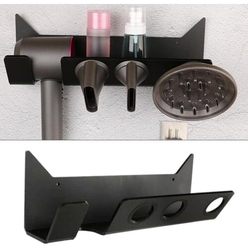 Hair Dryer Holder Wall Mounted Hair Blow Dryer Bracket Hair Dryer Rack Organizer Mounted Hanger Brackets Rack Tray Storage